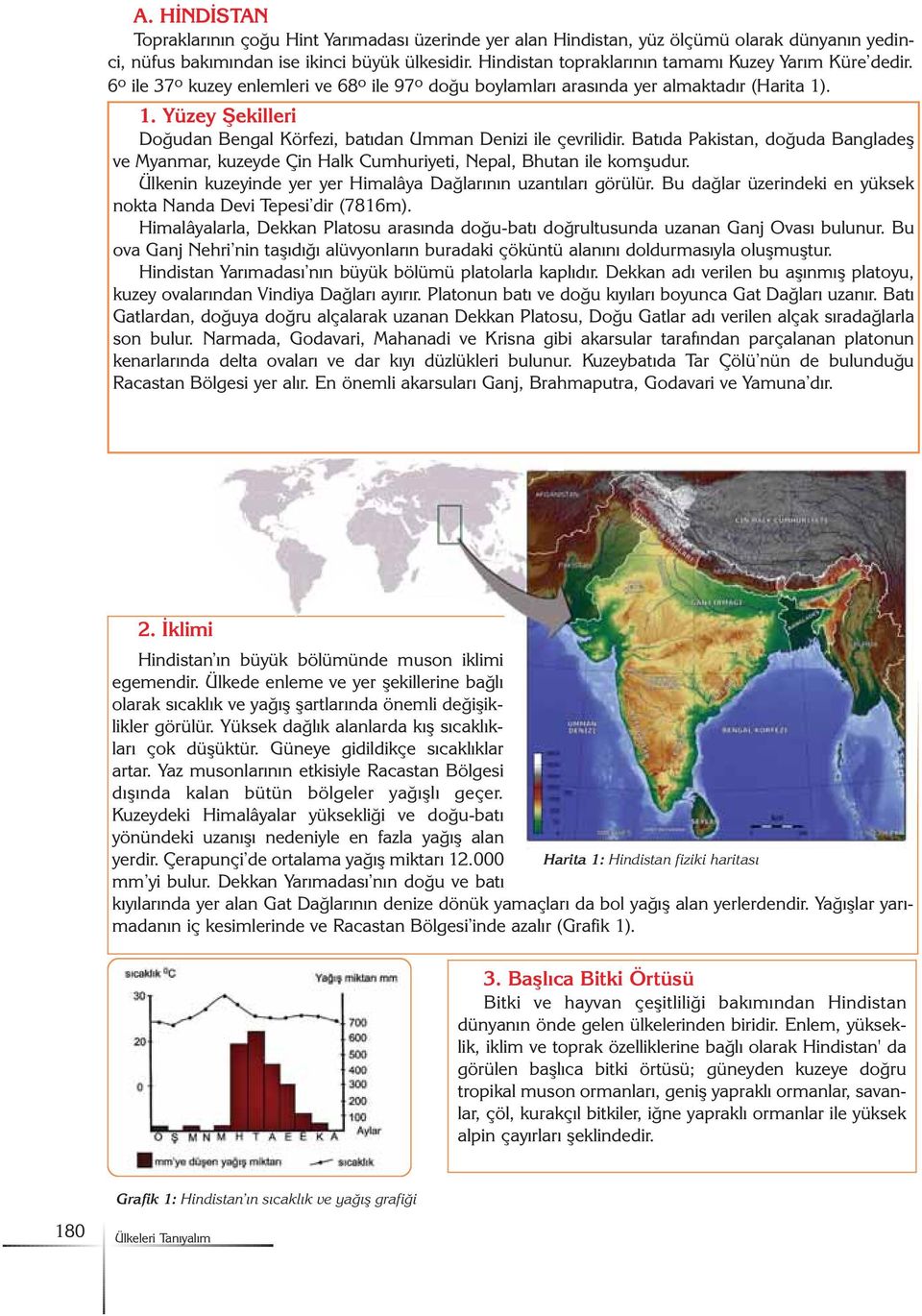 . 1. Yüzey Þekilleri Doðudan Bengal Körfezi, batýdan Umman Denizi ile çevrilidir. Batýda Pakistan, doðuda Bangladeþ ve Myanmar, kuzeyde Çin Halk Cumhuriyeti, Nepal, Bhutan ile komþudur.