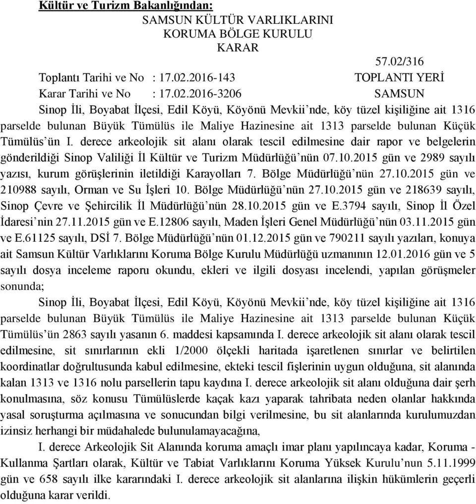 2016-143 TOPLANTI YERİ Karar Tarihi ve No : 17.02.