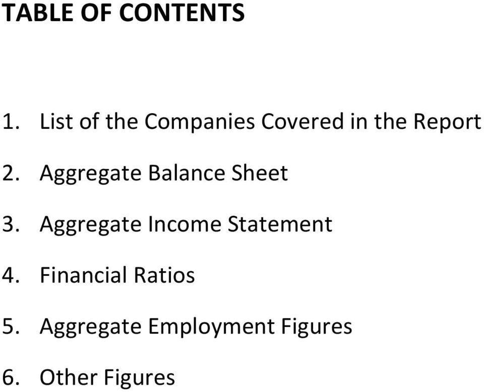 Aggregate Balance Sheet 3.