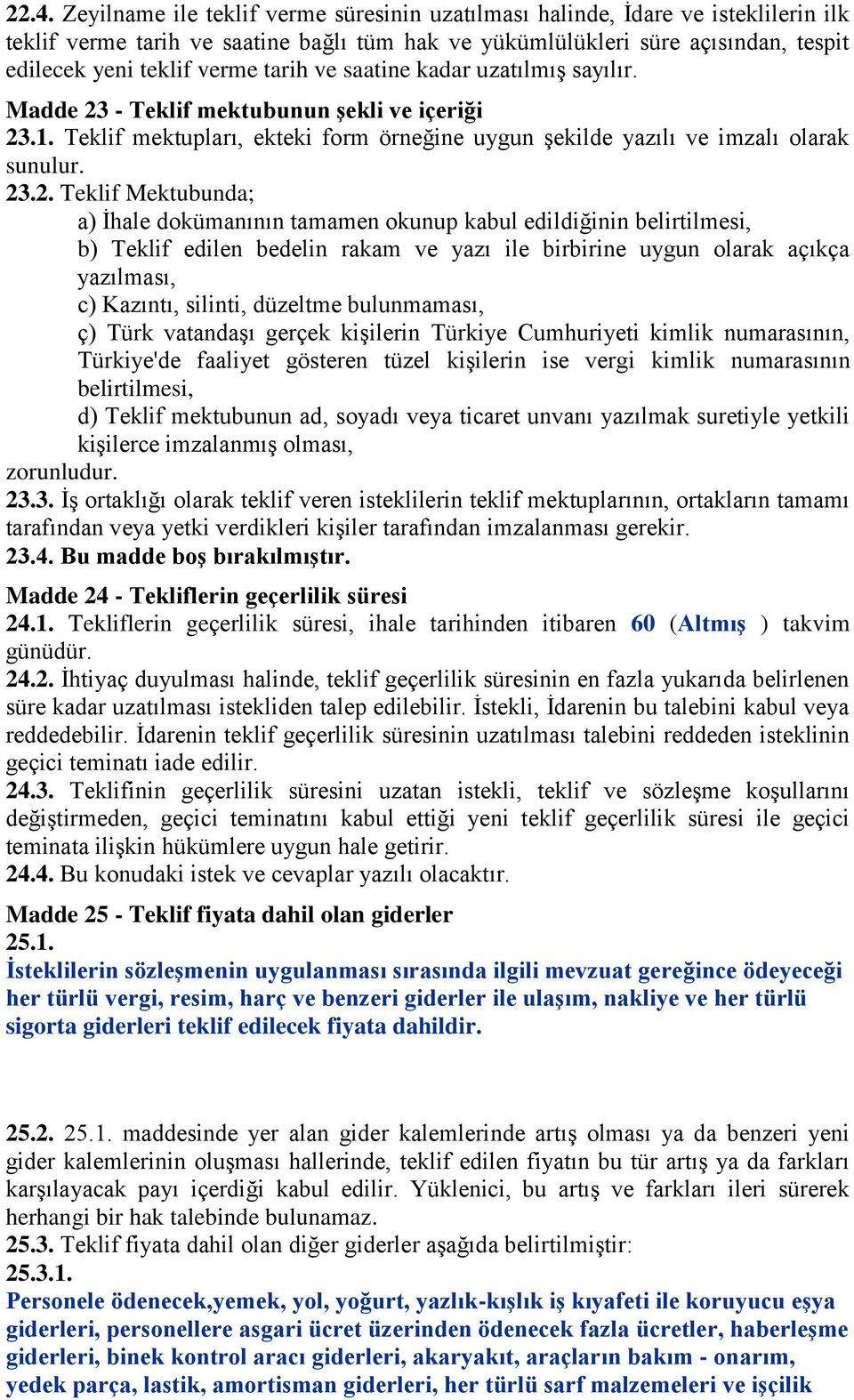 - Teklif mektubunun Ģekli ve içeriği 23