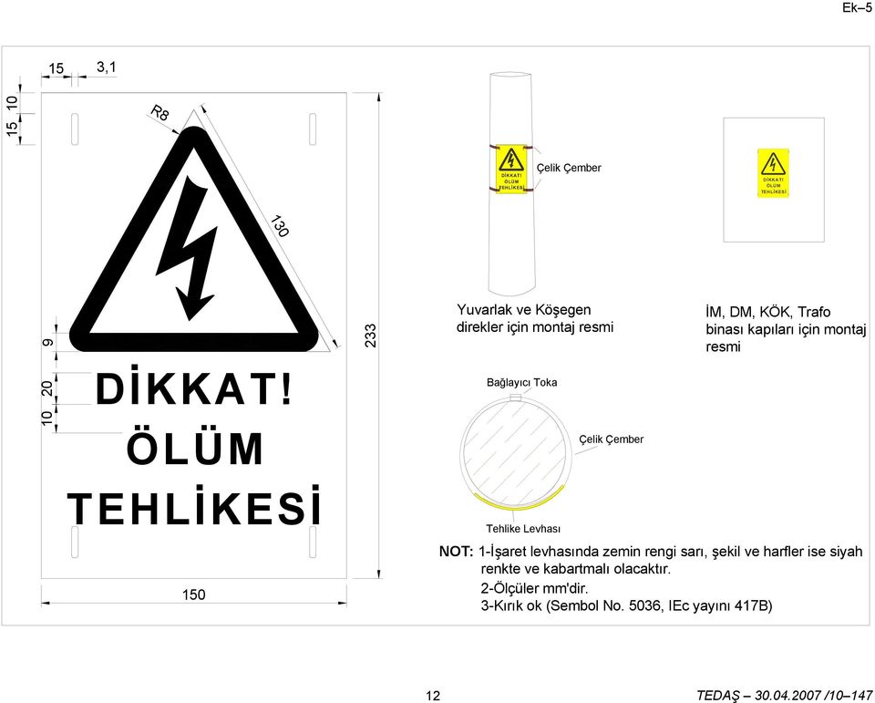 için montaj resmi 20 10 DİKKAT!