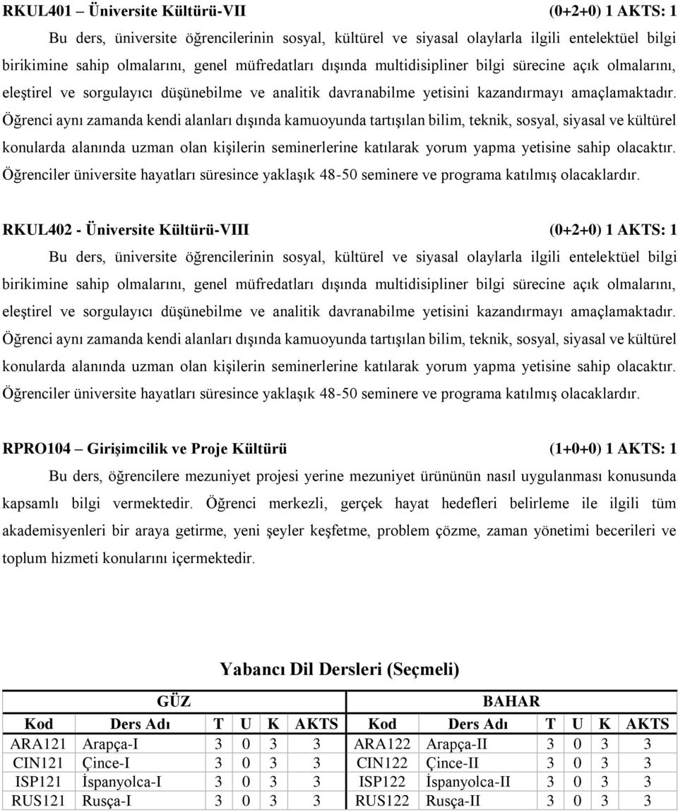 Öğrenci merkezli, gerçek hayat hedefleri belirleme ile ilgili tüm akademisyenleri bir araya getirme, yeni şeyler keşfetme, problem çözme, zaman yönetimi becerileri ve toplum hizmeti konularını