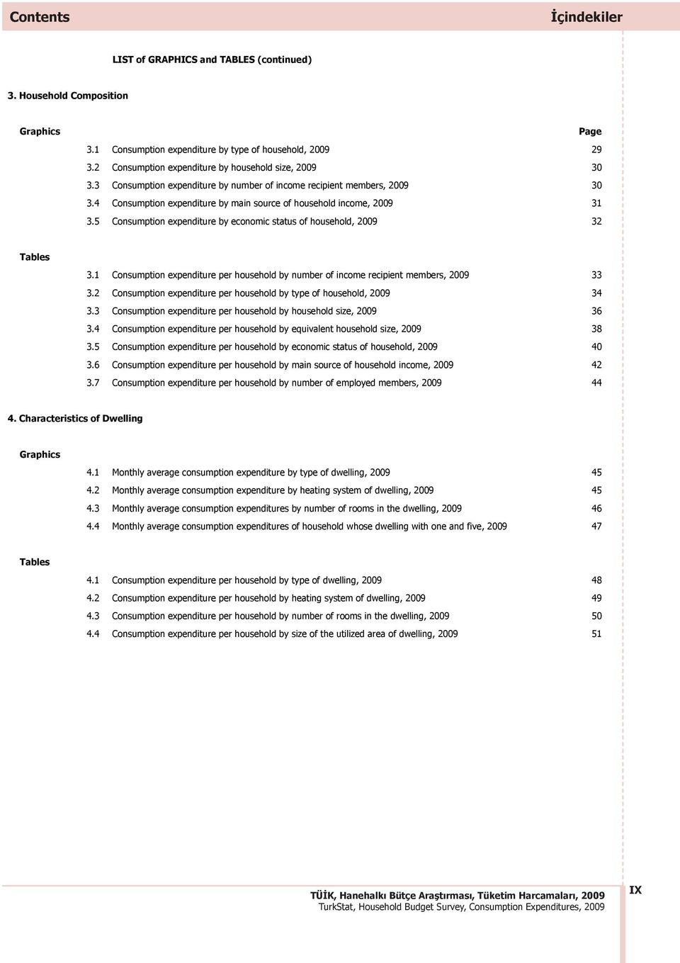 5 Consumption expenditure by economic status of household, 9 3 Tables 3.1 Consumption expenditure per household by number of income recipient members, 9 33 3.