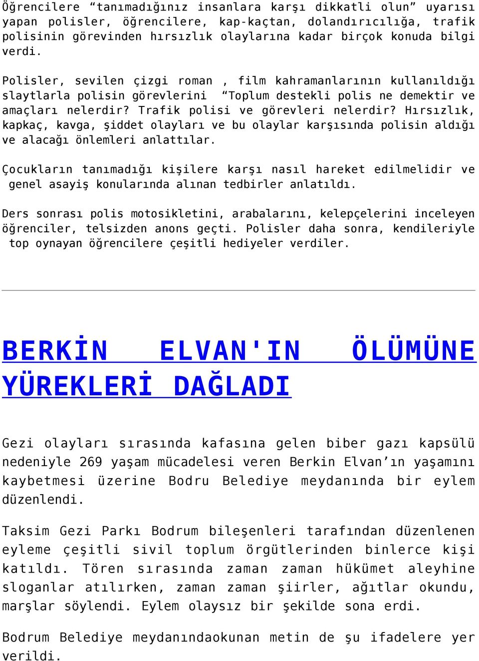 Hırsızlık, kapkaç, kavga, şiddet olayları ve bu olaylar karşısında polisin aldığı ve alacağı önlemleri anlattılar.