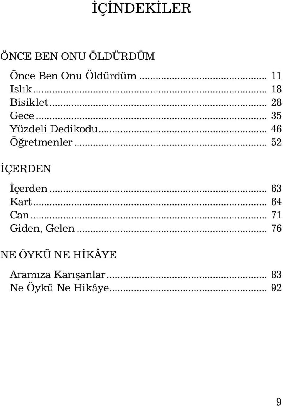 .. 52 İÇERDEN İçerden... 63 Kart... 64 Can... 71 Giden, Gelen.