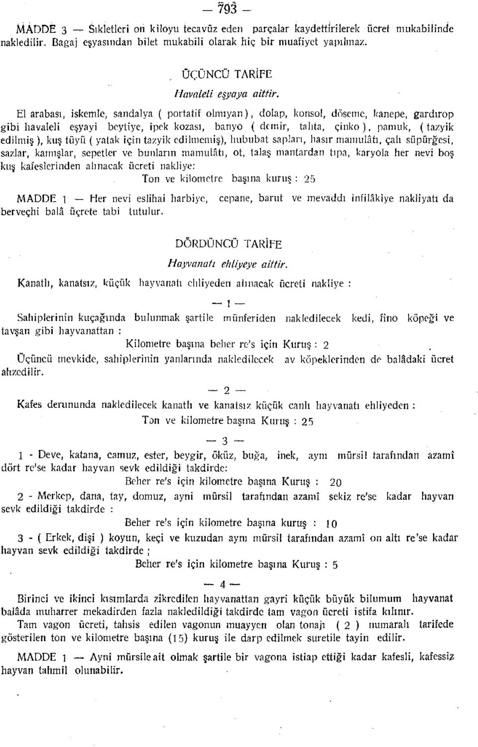 ( yatak için tazyik edilmemiş), hububat sapları, hasır mamulâtı, çalı süpürgesi, sazlar, kamışlar, sepetler ve bunların mamulâtı, ot, talaş mantardan tıpa, karyola her nevi boş kuş kafeslerinden