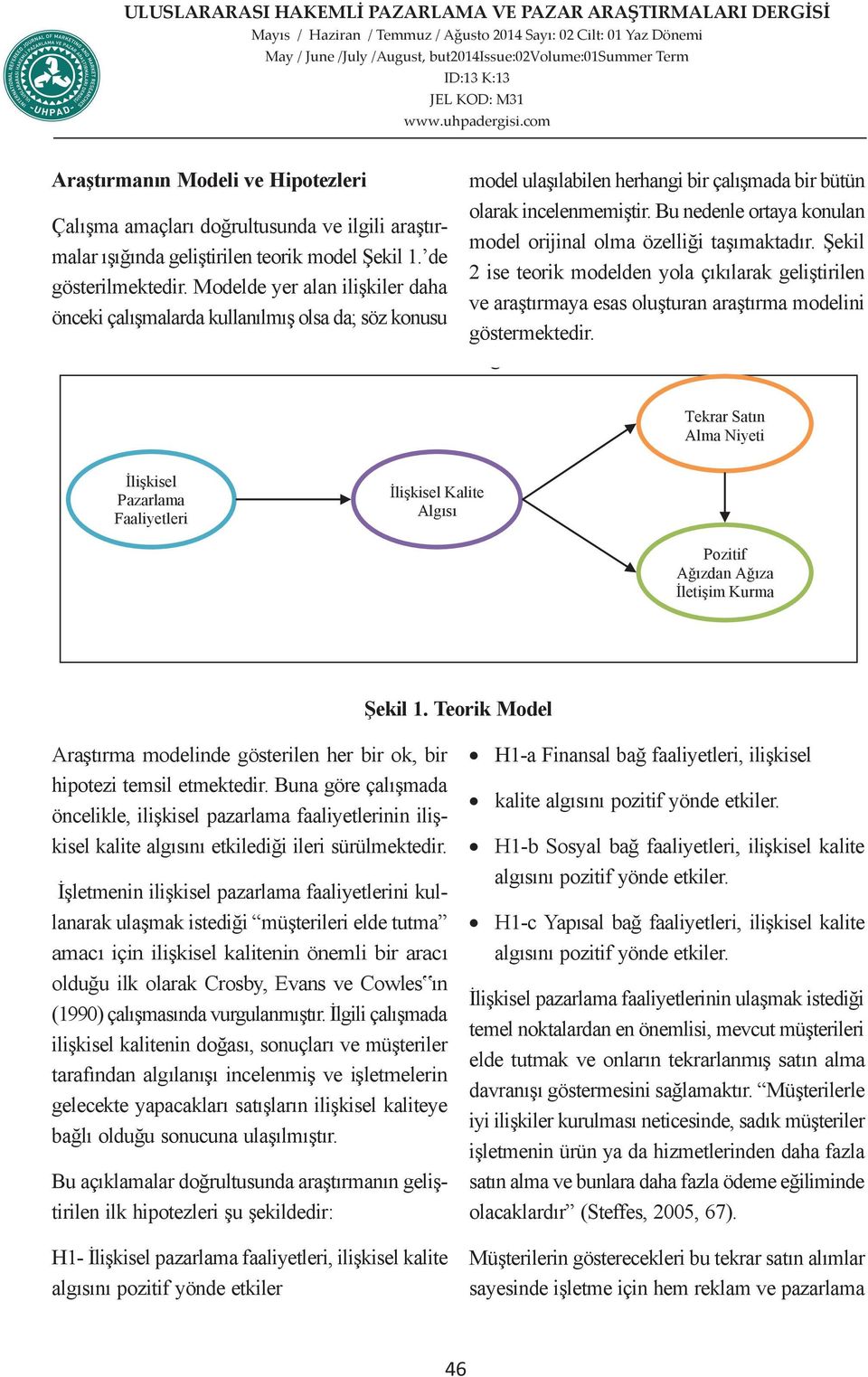 araştırılması amaçları açısından doğrultusunda da ve önem ilgili araştırmalar ettiğini ışığında göstermektedir. geliştirilen teorik model Şekil 1. de arz gösterilmektedir.