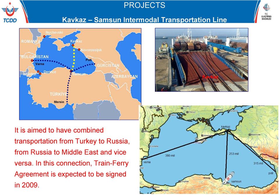 transportation from Turkey to Russia, from Russia to Middle East and vice