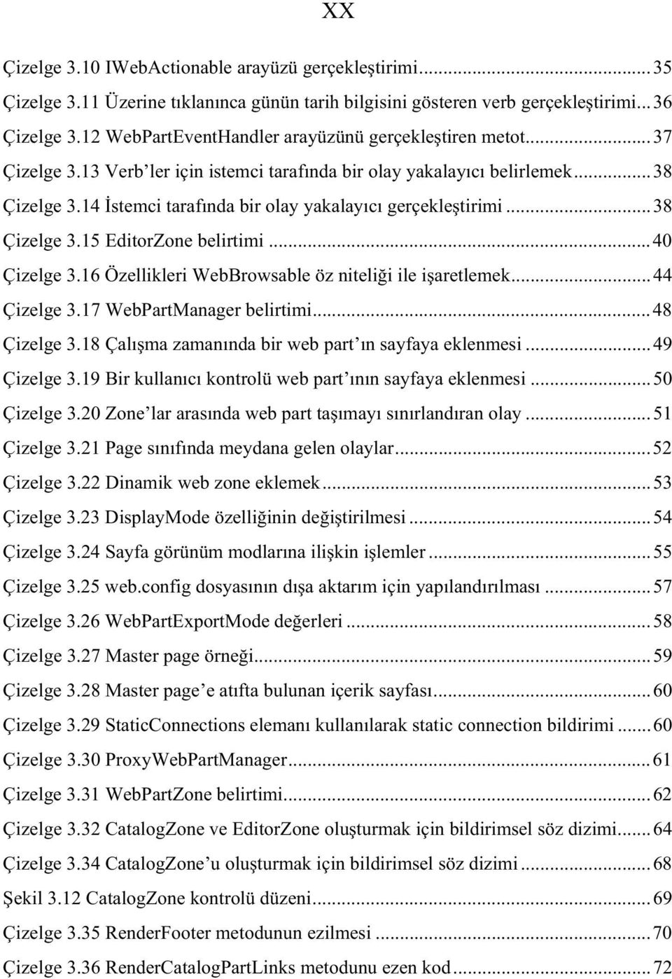 14 stemci taraf nda bir olay yakalay c gerçekle tirimi...38 Çizelge 3.15 EditorZone belirtimi...40 Çizelge 3.16 Özellikleri WebBrowsable öz niteli i ile i aretlemek...44 Çizelge 3.