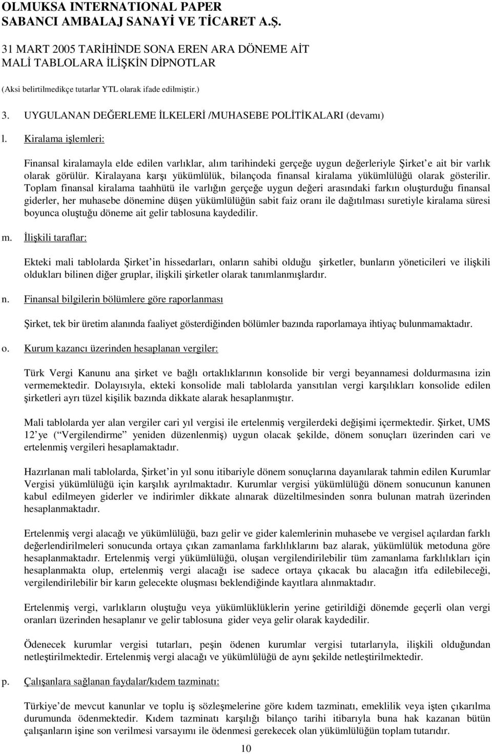 Kiralayana karı yükümlülük, bilançoda finansal kiralama yükümlülüü olarak gösterilir.