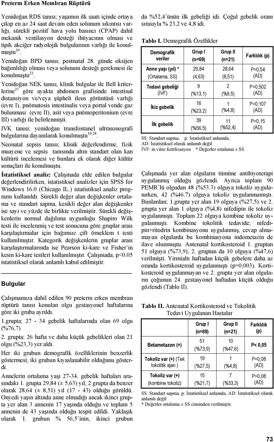 günde oksijen bağımlılığı olması veya solunum desteği gerekmesi ile konulmuştu 22.