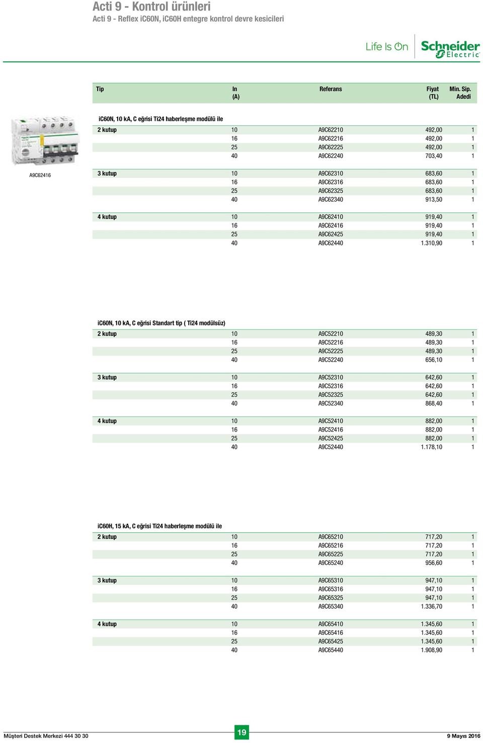 683,60 1 25 A9C62325 683,60 1 40 A9C62340 913,50 1 4 kutup 10 A9C62410 919,40 1 16 A9C62416 919,40 1 25 A9C62425 919,40 1 40 A9C62440 1.