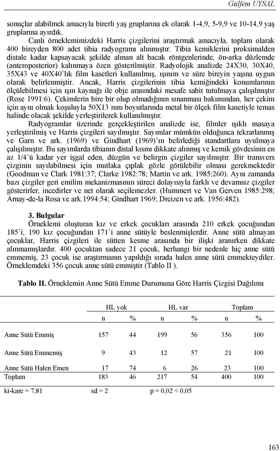 Tibia kemiklerini proksimalden distale kadar kapsayacak şekilde alınan alt bacak röntgenlerinde, ön-arka düzlemde (anteroposterior) kalınmaya özen gösterilmiştir.