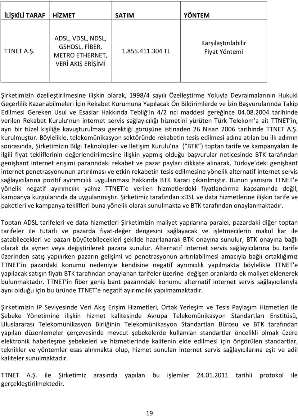 Yapılacak Ön Bildirimlerde ve İzin Başvurularında Takip Edilmesi Gereken Usul ve Esaslar Hakkında Tebliğ in 4/2 nci maddesi gereğince 04.08.