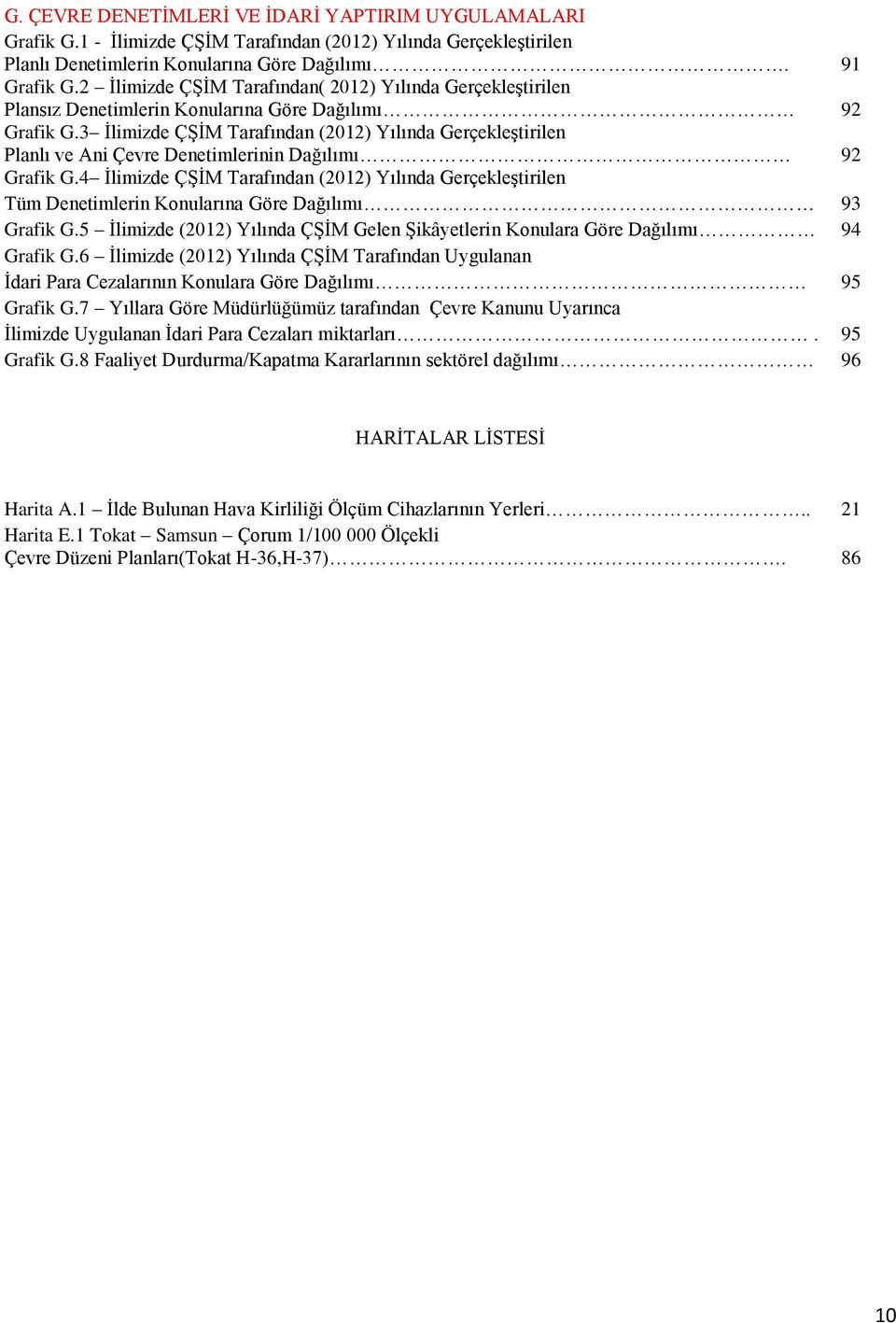 4 Ġlimizde ÇġĠM Tarafından (202) Yılında GerçekleĢtirilen Tüm Denetimlerin Konularına Göre Dağılımı 3 Grafik G.5 Ġlimizde (202) Yılında ÇġĠM Gelen ġikâyetlerin Konulara Göre Dağılımı 4 Grafik G.