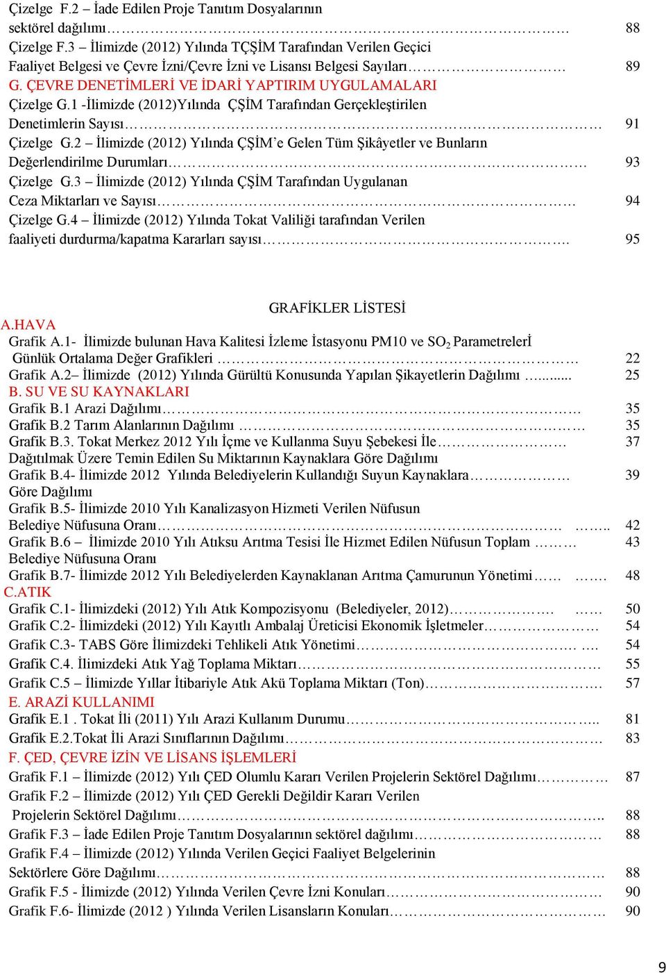 -Ġlimizde (202)Yılında ÇġĠM Tarafından GerçekleĢtirilen Denetimlerin Sayısı Çizelge G.2 Ġlimizde (202) Yılında ÇġĠM e Gelen Tüm ġikâyetler ve Bunların Değerlendirilme Durumları 3 Çizelge G.