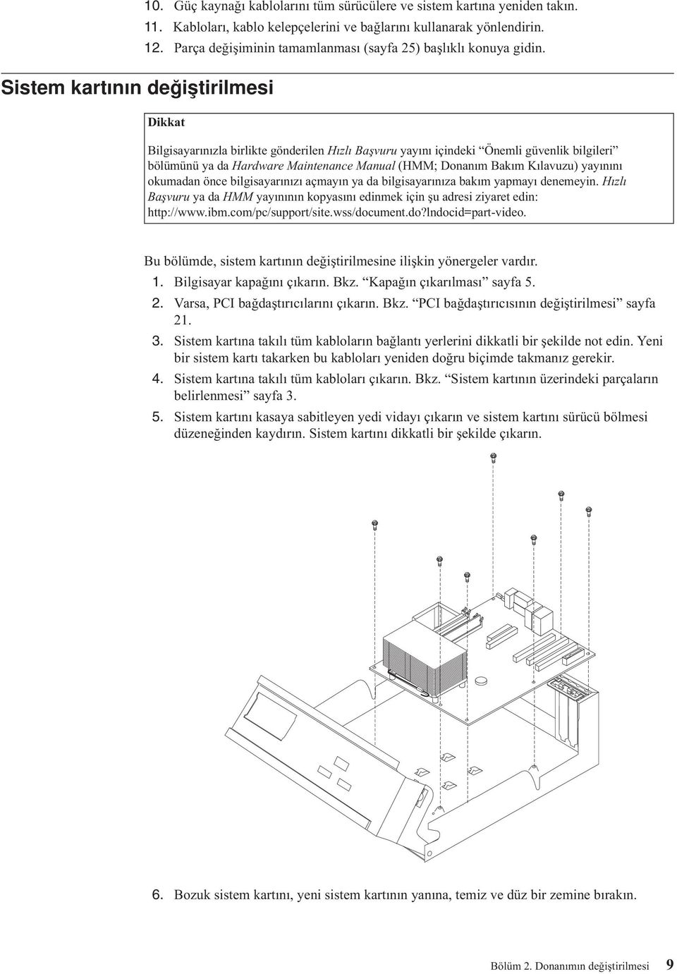 Dikkat Bilgisayarınızla birlikte gönderilen Hızlı Başvuru yayını içindeki Önemli güvenlik bilgileri bölümünü ya da Hardware Maintenance Manual (HMM; Donanım Bakım Kılavuzu) yayınını okumadan önce