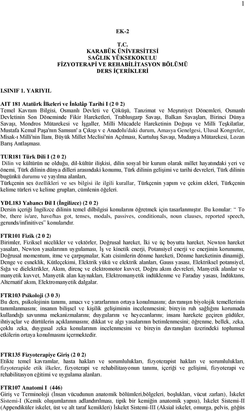 Trablusgarp Savaşı, Balkan Savaşları, Birinci Dünya Savaşı, Mondros Mütarekesi ve İşgaller, Milli Mücadele Hareketinin Doğuşu ve Milli Teşkilatlar, Mustafa Kemal Paşa'nın Samsun' a Çıkışı v e