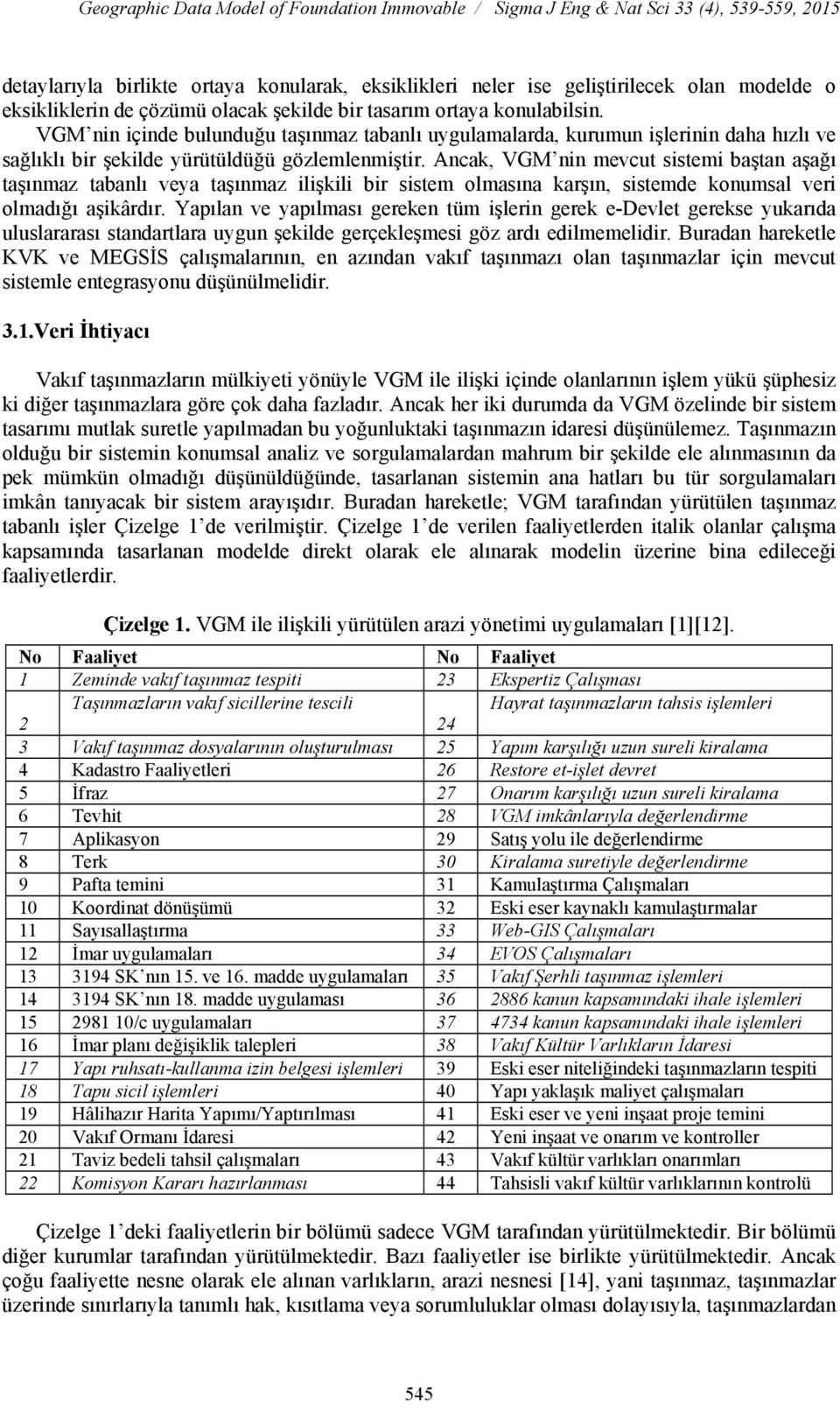 Ancak, VGM nin mevcut sistemi baştan aşağı taşınmaz tabanlı veya taşınmaz ilişkili bir sistem olmasına karşın, sistemde konumsal veri olmadığı aşikârdır.