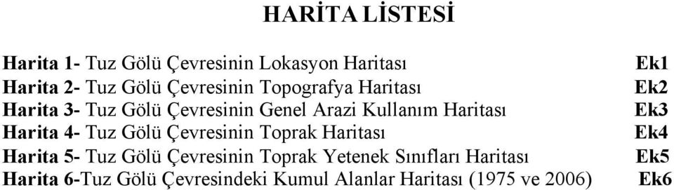 Gölü Çevresinin Toprak Haritası Harita 5- Tuz Gölü Çevresinin Toprak Yetenek Sınıfları