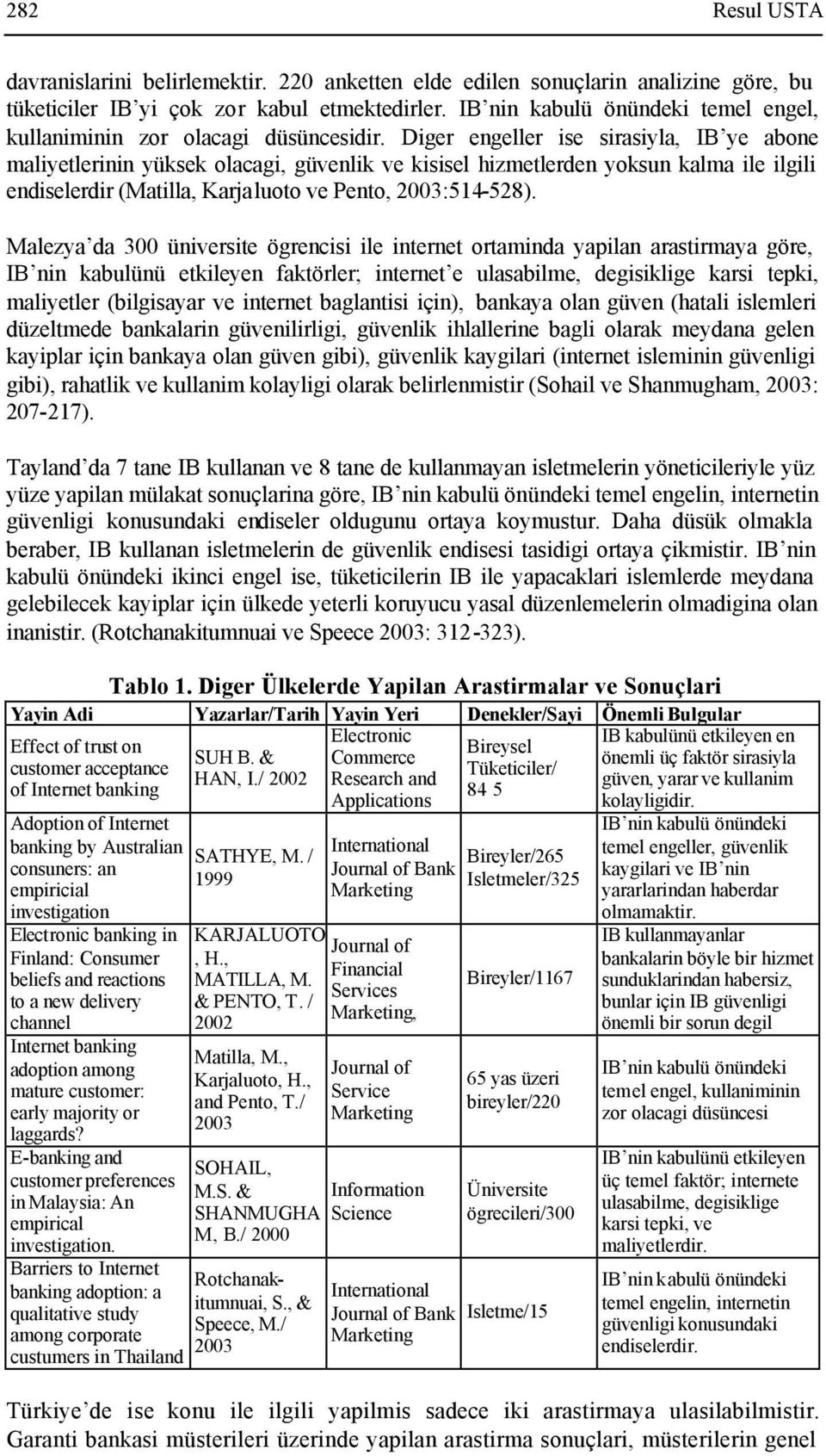 Diger engeller ise sirasiyla, IB ye abone maliyetlerinin yüksek olacagi, güvenlik ve kisisel hizmetlerden yoksun kalma ile ilgili endiselerdir (Matilla, Karjaluoto ve Pento, 23:514-528).