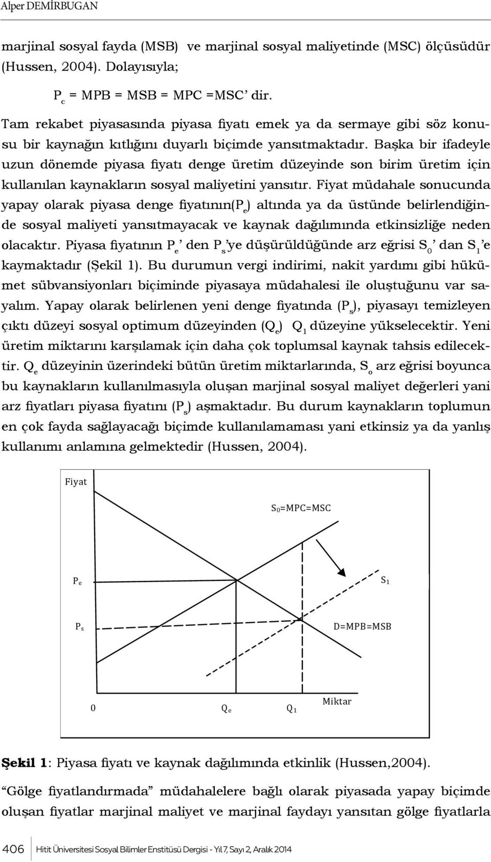 Başka bir ifadeyle uzun dönemde piyasa fiyatı denge üretim düzeyinde son birim üretim için kullanılan kaynakların sosyal maliyetini yansıtır.