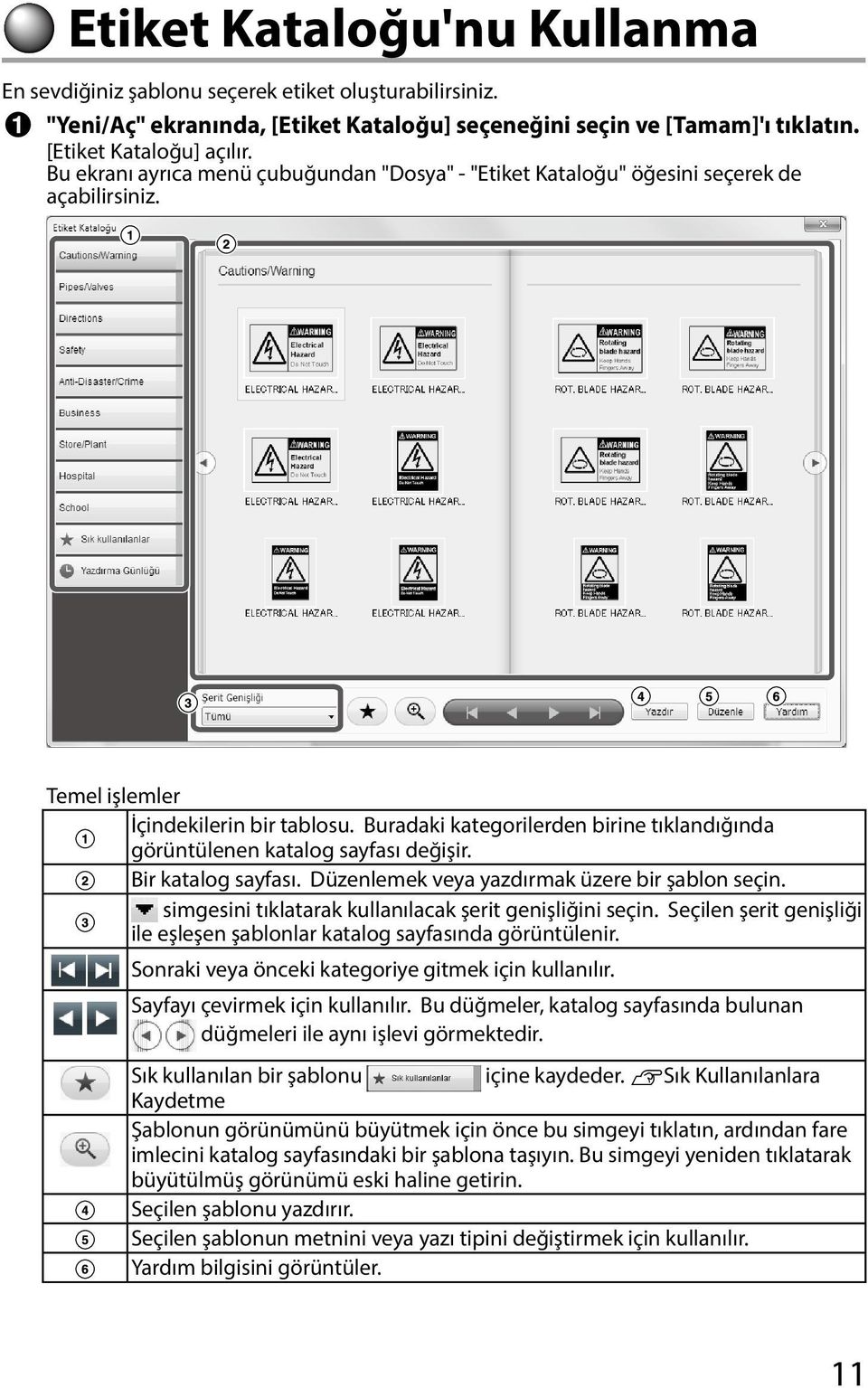 Buradaki kategorilerden birine tıklandığında görüntülenen katalog sayfası değişir. Bir katalog sayfası. Düzenlemek veya yazdırmak üzere bir şablon seçin.