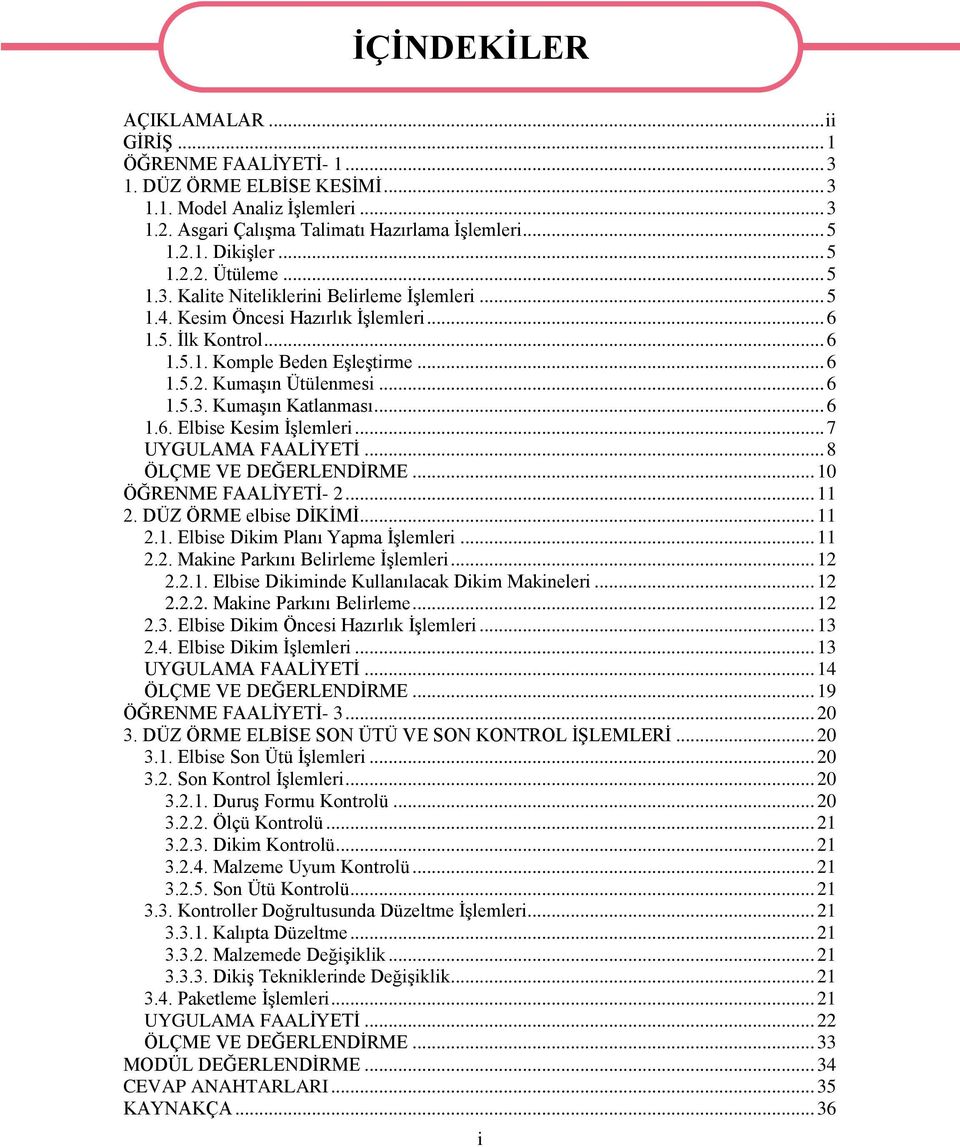 .. 6 1.5.3. KumaĢın Katlanması... 6 1.6. Elbise Kesim ĠĢlemleri... 7 UYGULAMA FAALĠYETĠ... 8 ÖLÇME VE DEĞERLENDĠRME... 10 ÖĞRENME FAALĠYETĠ- 2... 11 2. DÜZ ÖRME elbise DĠKĠMĠ... 11 2.1. Elbise Dikim Planı Yapma ĠĢlemleri.