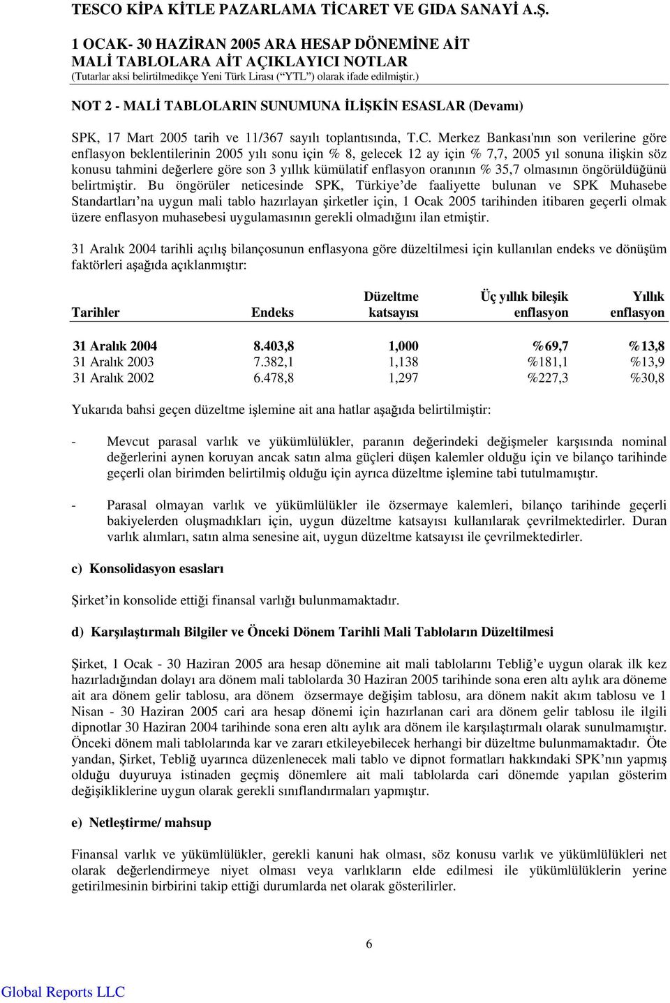 enflasyon oran n n % 35,7 olmas n n öngörüldü ünü belirtmi tir.