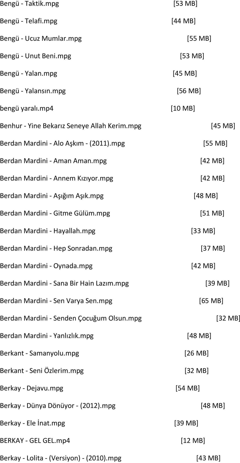 mpg Berdan Mardini - Hayallah.mpg Berdan Mardini - Hep Sonradan.mpg Berdan Mardini - Oynada.mpg Berdan Mardini - Sana Bir Hain Lazım.mpg Berdan Mardini - Sen Varya Sen.