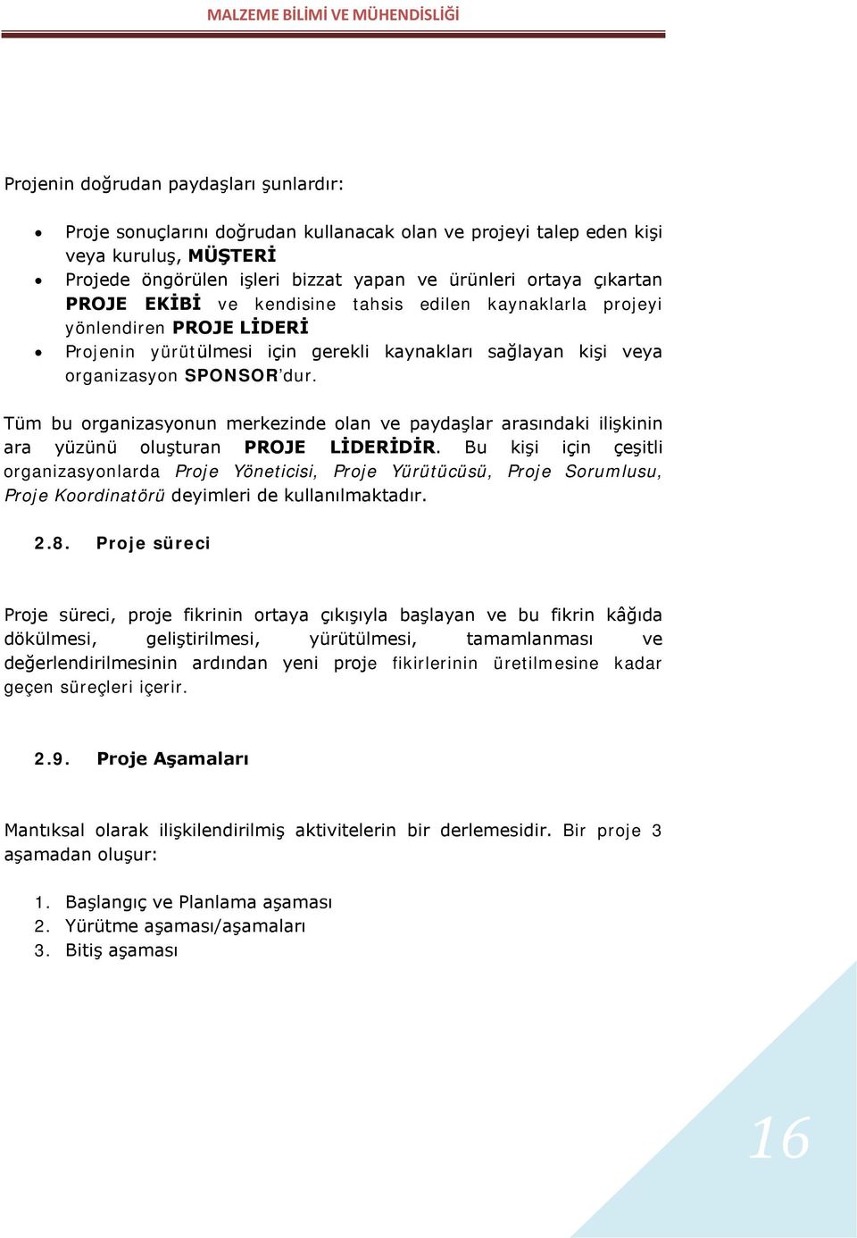 Tüm bu organizasyonun merkezinde olan ve paydaşlar arasındaki ilişkinin ara yüzünü oluşturan PROJE LİDERİDİR.