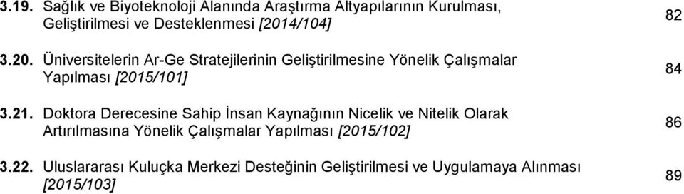 21. Doktora Derecesine Sahip İnsan Kaynağının Nicelik ve Nitelik Olarak Artırılmasına Yönelik Çalışmalar