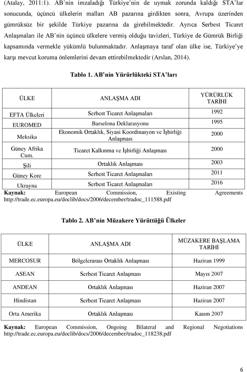 girebilmektedir. Ayrıca Serbest Ticaret Anlaşmaları ile AB nin üçüncü ülkelere vermiş olduğu tavizleri, Türkiye de Gümrük Birliği kapsamında vermekle yükümlü bulunmaktadır.