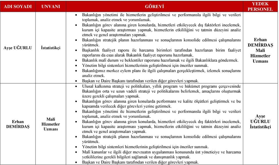 araştırmaları yapmak. Bakanlığın stratejik planın hazırlanması ve sonuçlarının konsolide edilmesi çalışmalarını yürütmek.