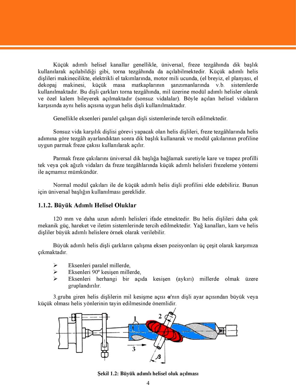 Bu dişli çarkları torna tezgâhında, mil üzerine modül adımlı helisler olarak ve özel kalem bileyerek açılmaktadır (sonsuz vidalalar).