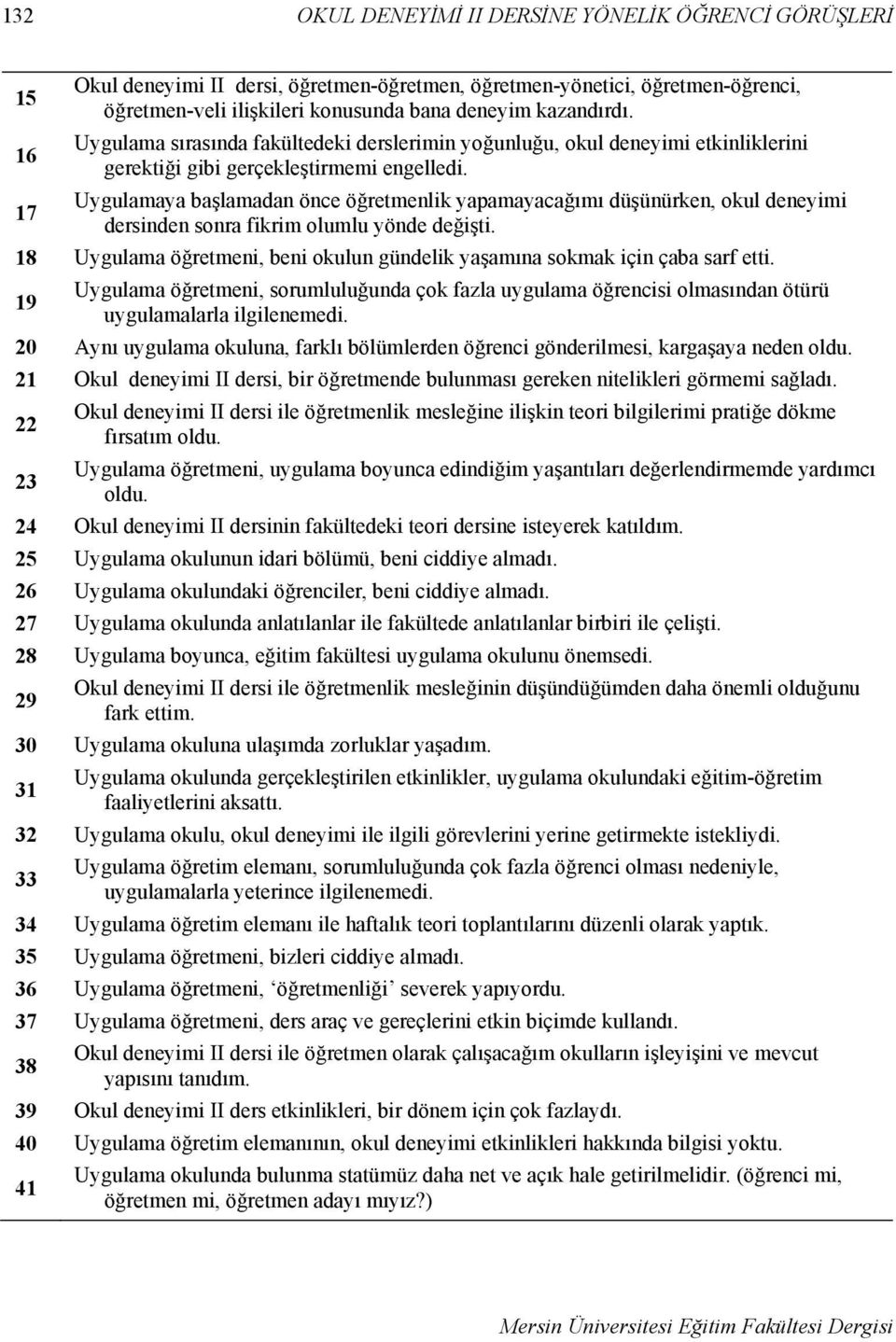 Uygulamaya başlamadan önce öğretmenlik yapamayacağımı düşünürken, okul deneyimi dersinden sonra fikrim olumlu yönde değişti.