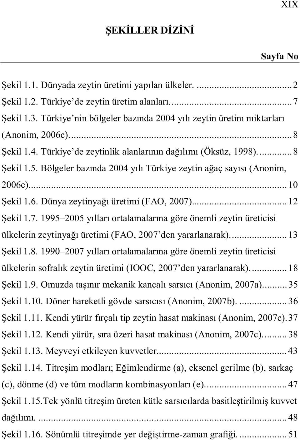 Bölgeler baznda 2004 yl Türkiye zeytin aaç says (Anonim, 2006c)...10 ekil 1.6. Dünya zeytinya üretimi (FAO, 2007)