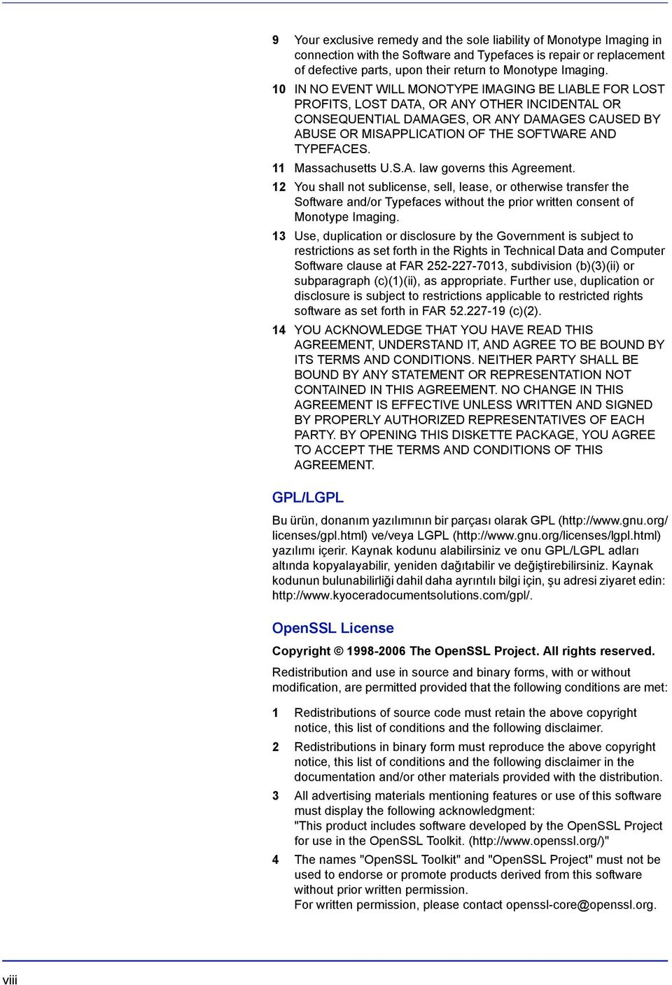 TYPEFACES. 11 Massachusetts U.S.A. law governs this Agreement.