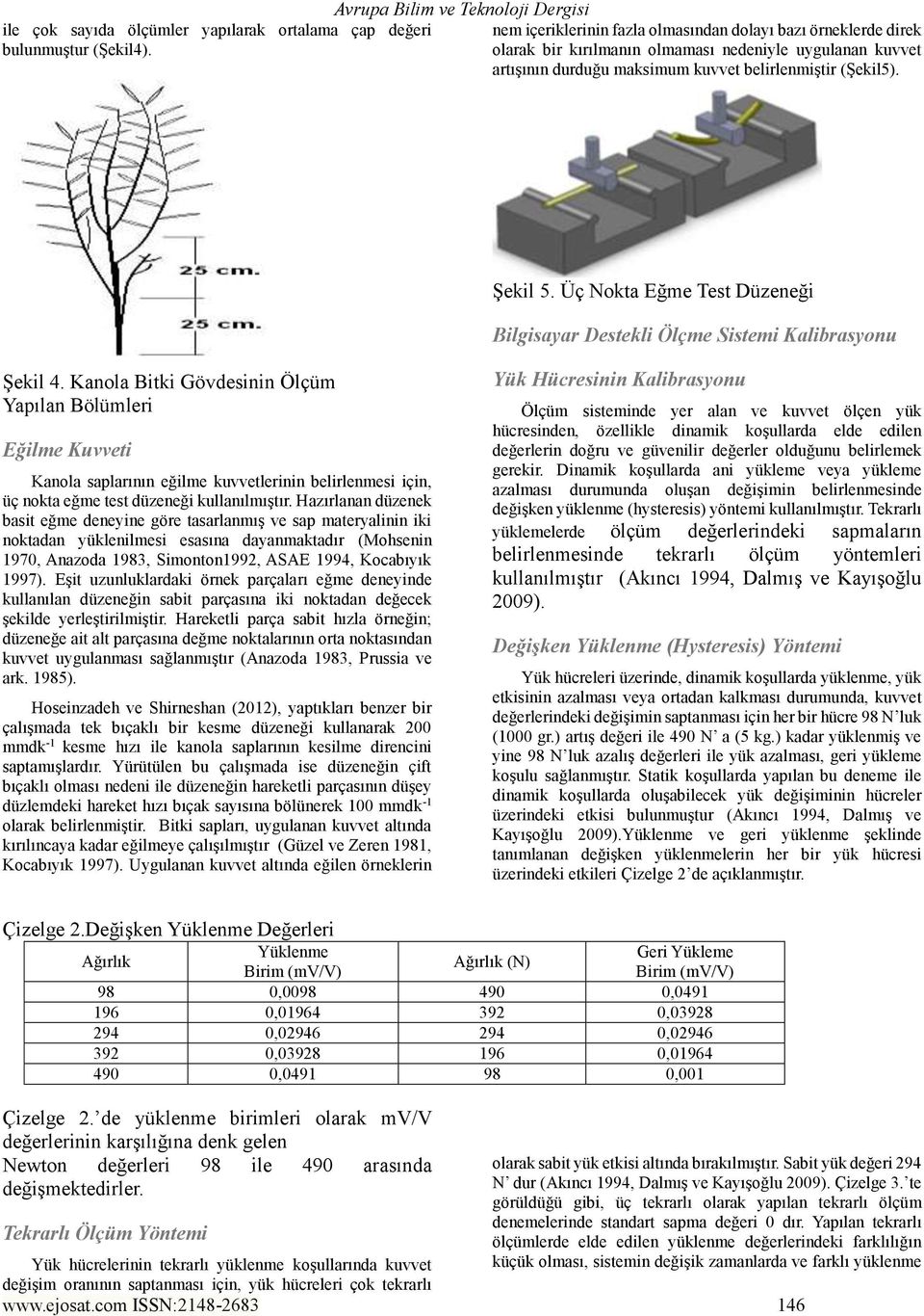 belirlenmiştir (Şekil5). Şekil 5. Üç Nokta Eğme Test Düzeneği Bilgisayar Destekli Ölçme Sistemi Kalibrasyonu Şekil 4.