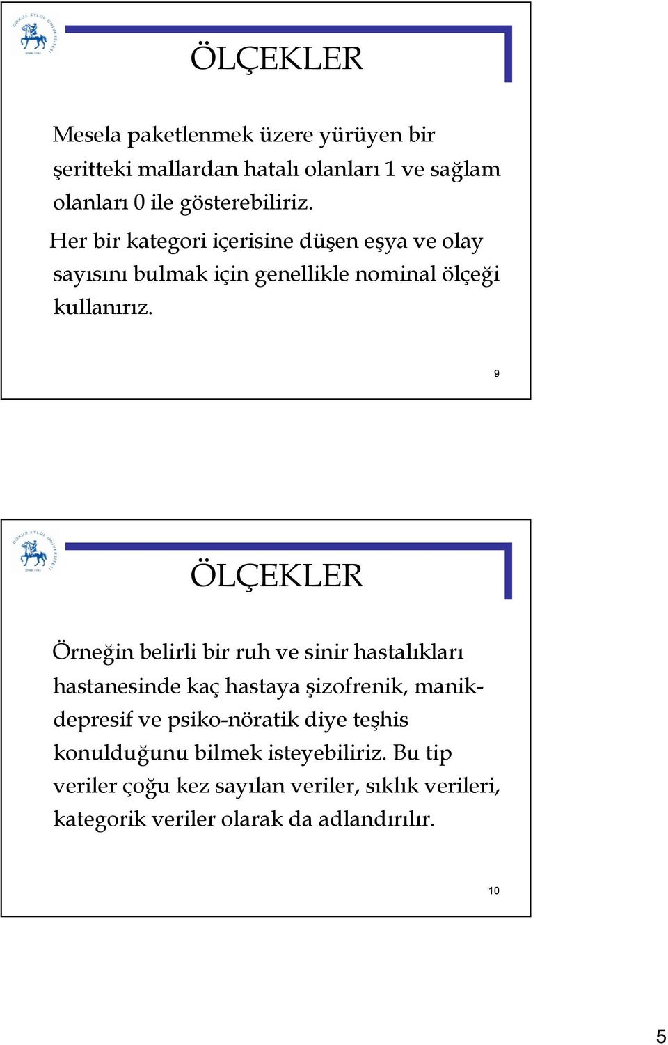 9 Örnein belirli bir ruh ve sinir hastalklar hastanesinde kaç hastaya izofrenik, manikdepresif ve psiko-nöratik