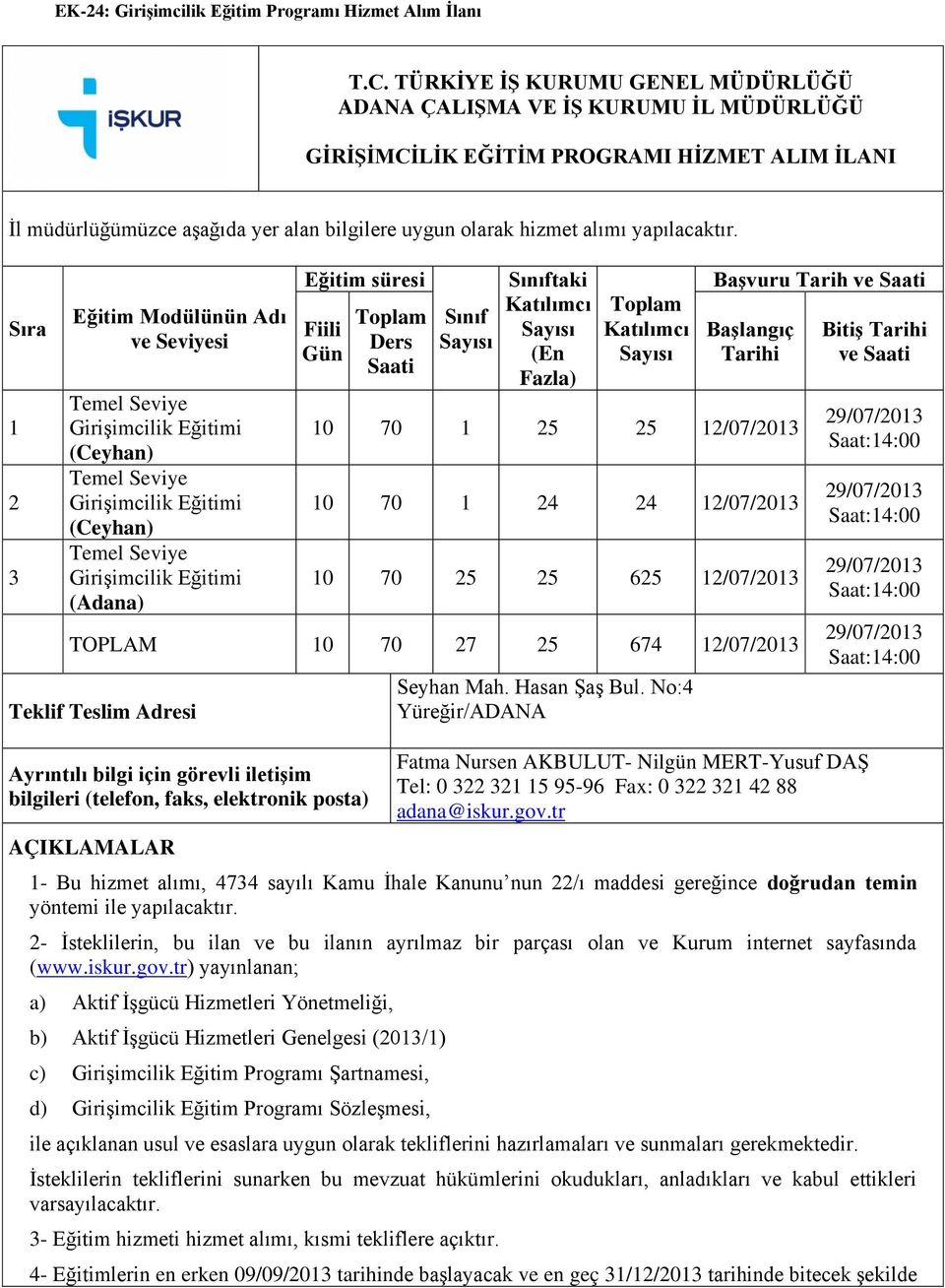 yapılacaktır.