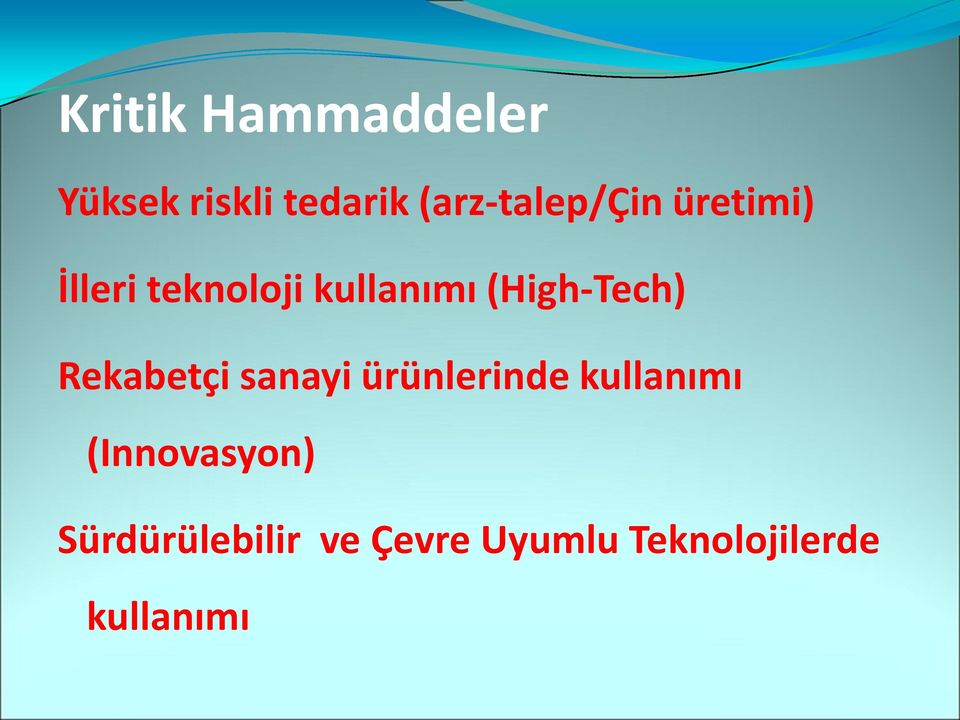 (High-Tech) Rekabetçi sanayi ürünlerinde kullanımı