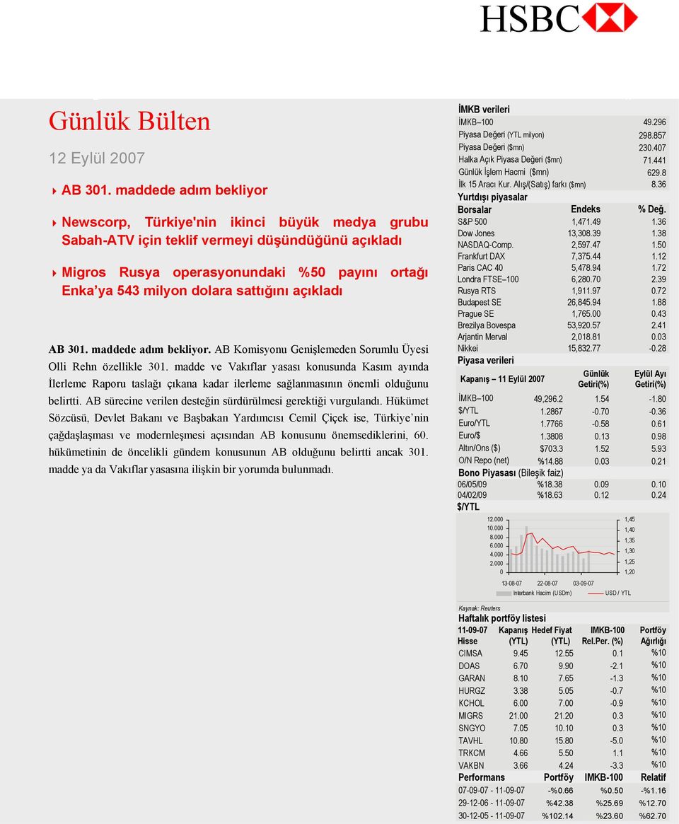 sattığını açıkladı AB 301. maddede adım bekliyor. AB Komisyonu Genişlemeden Sorumlu Üyesi Olli Rehn özellikle 301.