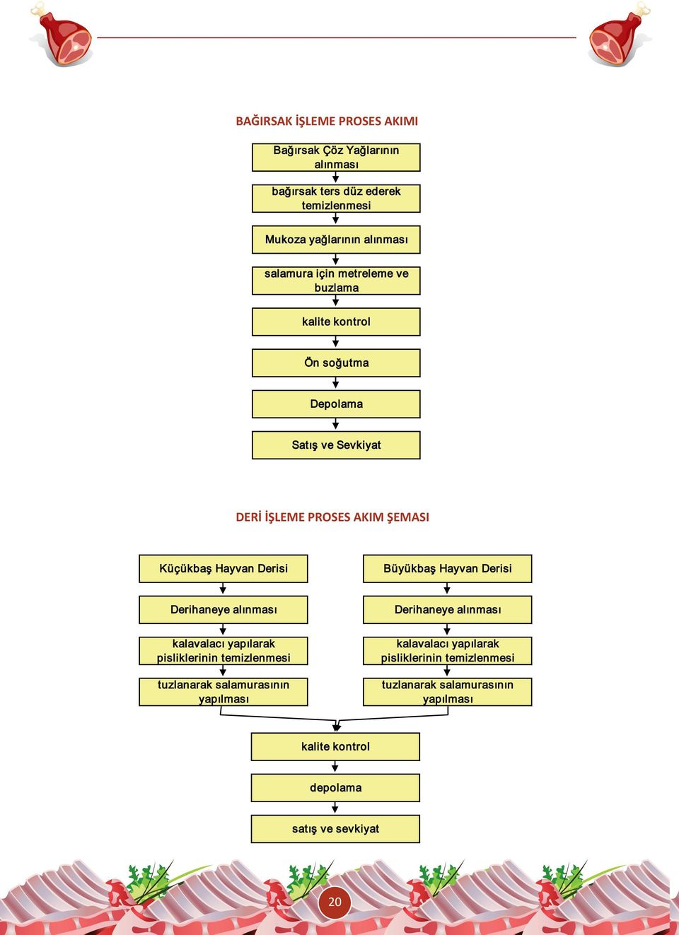 metreleme ve buzlama kalite kontrol Ön soğutma Depolama Satış ve Sevkiyat DERİ İŞLEME PROSES AKIM ŞEMASI ŞEKİL 5.