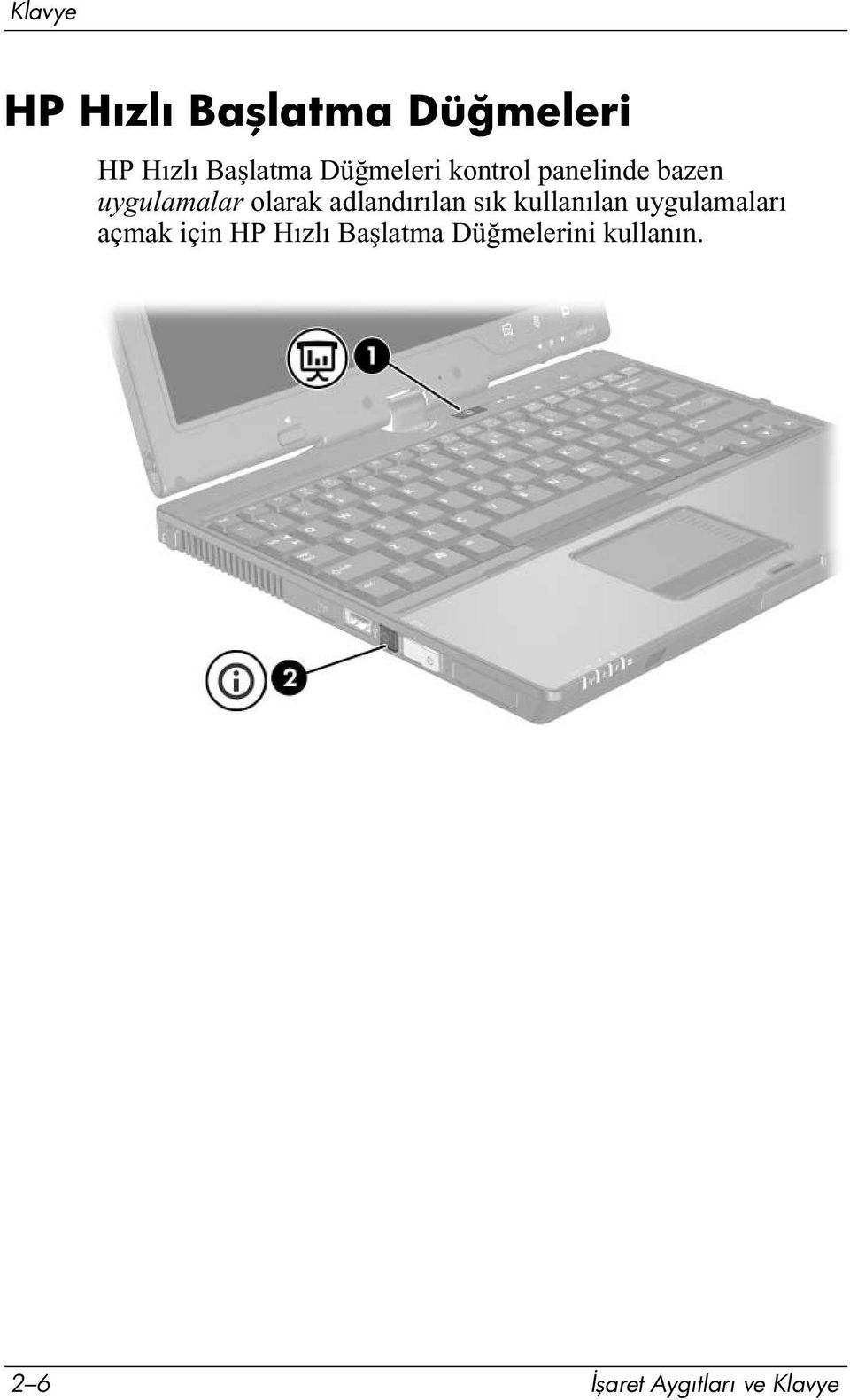 adlandırılan sık kullanılan uygulamaları açmak için HP