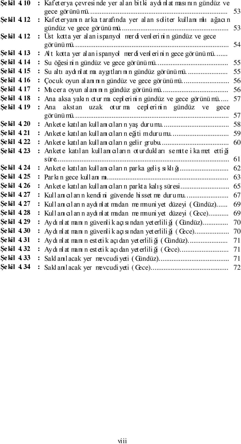 .. 54 ġekil 4. 13 : Alt kotta yer alan ispanyol mer di venl eri ni n gece gör ünü mü... ġekil 4. 14 : Su öğesi ni n gündüz ve gece görünü mü... 55 ġekil 4.