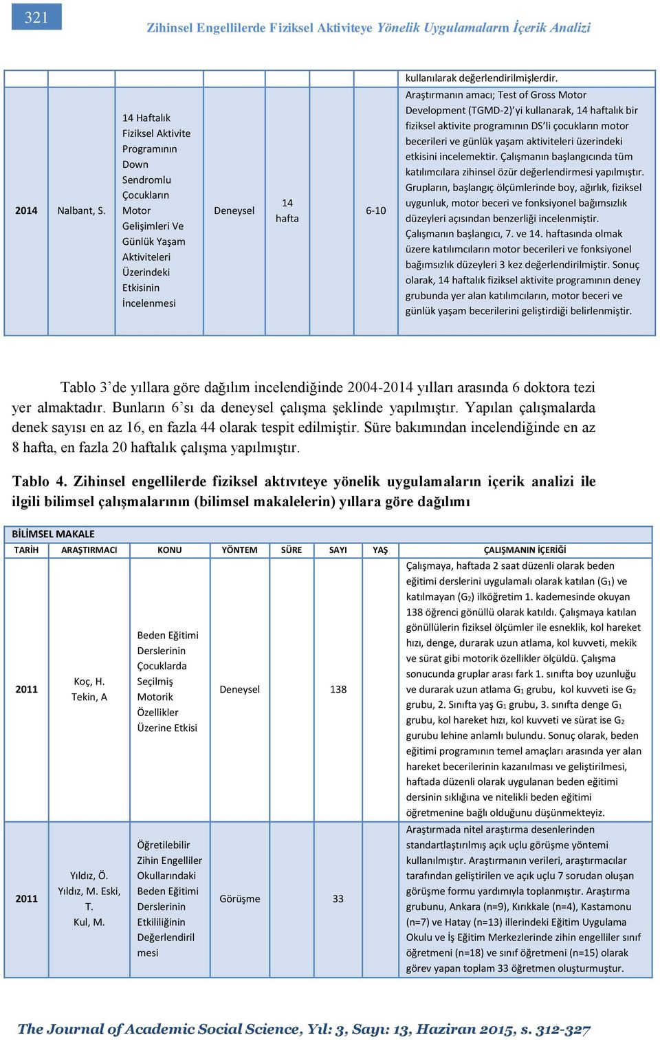 Development (TGMD-2) yi kullanarak, 14 lık bir fiziksel aktivite programının DS li çocukların motor becerileri ve günlük yaşam aktiviteleri üzerindeki etkisini incelemektir.