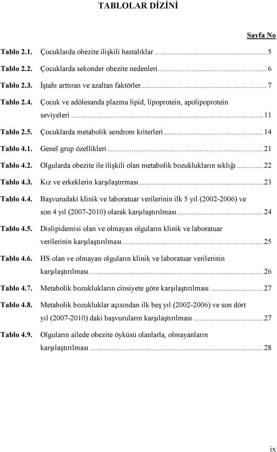 .. 22 Tablo 4.3. Kız ve erkeklerin karşılaştırması... 23 Tablo 4.4. Tablo 4.5. Tablo 4.6.