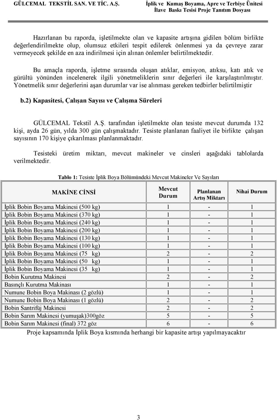 olumsuz etkileri tespit edilerek önlenmesi ya da çevreye zarar vermeyecek şekilde en aza indirilmesi için alınan önlemler belirtilmektedir.