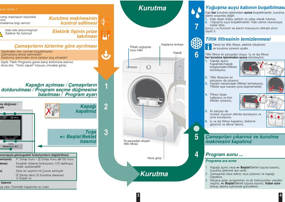 Kabı dıarı doru çekiniz ve yatay olarak tutunuz. 2. Youma suyu boaltılmalıdır. Kabı yerine oturuncaya kadar itiniz. Ayrıca Kurulum ve bakım kılavuzunu dikkate alınız Sayfa 3.